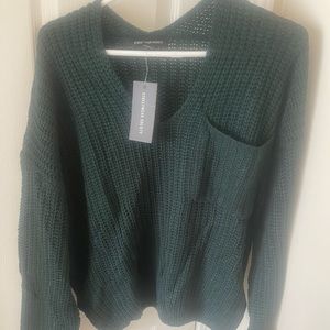 Dark Green knit sweater, size small, new with tags